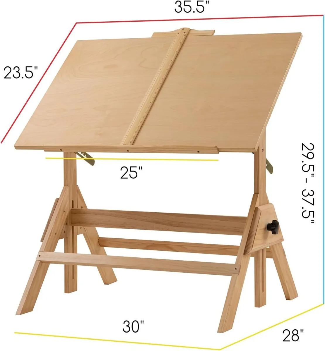 Wood Drafting Table Stool Set Artist and Craft - Image 3