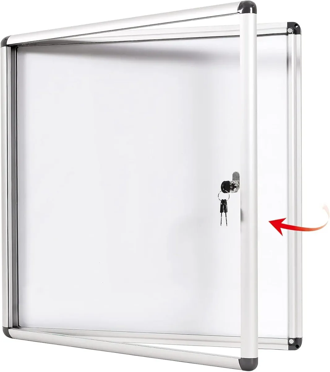 Swansea Enclosed Bulletin Board Lockable White - Image 1