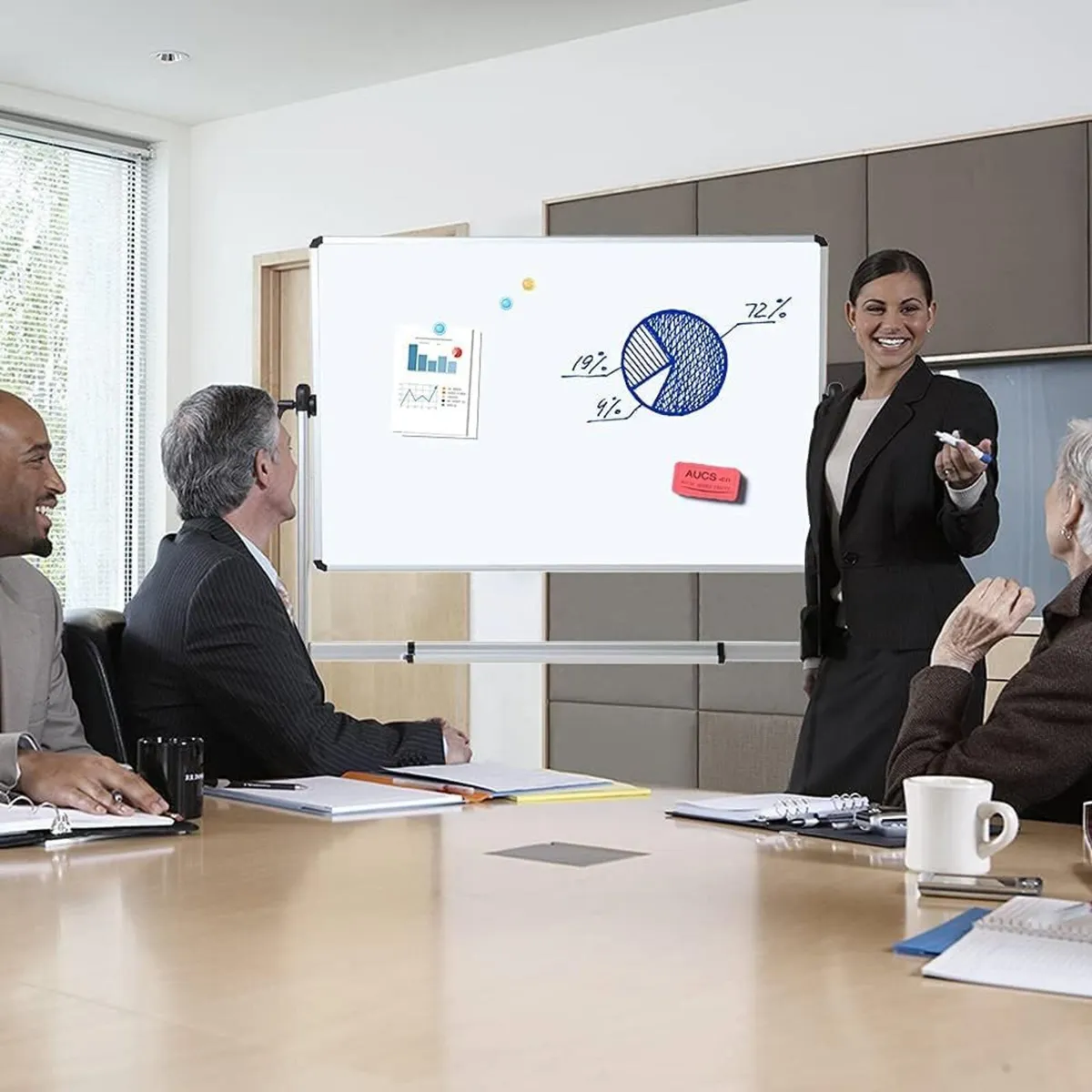 Double-Sided Magnetic Revolving Mobile Whiteboard - Image 2