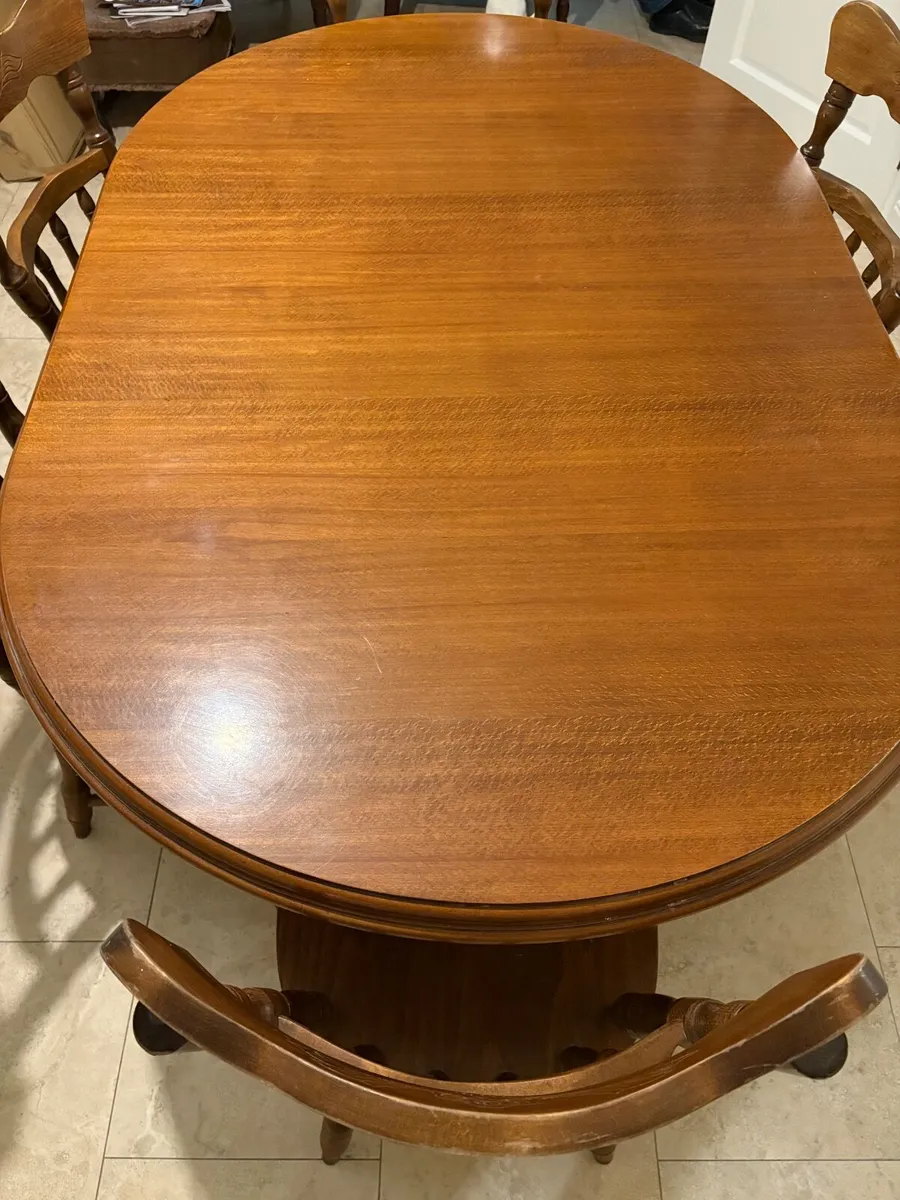 Solid Oak Dining Table and Chairs - Image 4