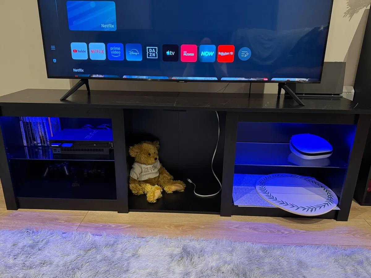 LED TV Stand with RGB Lights - Excellent Condition - Image 2