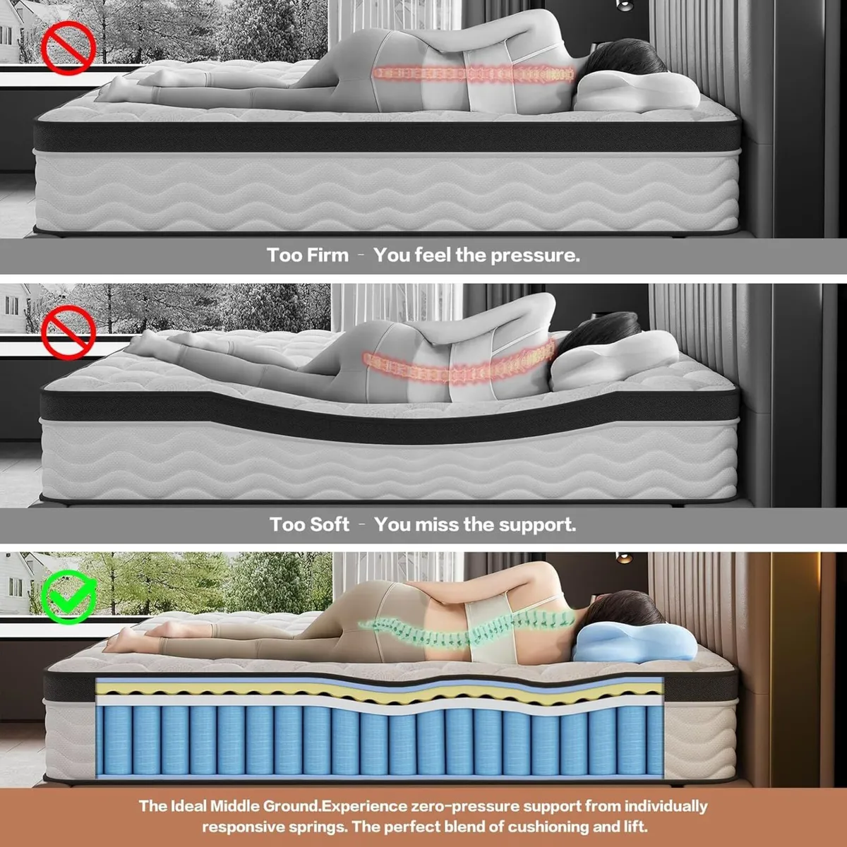 7 Zone Orthopedic Double Mattress Firm Mattresses - Image 4