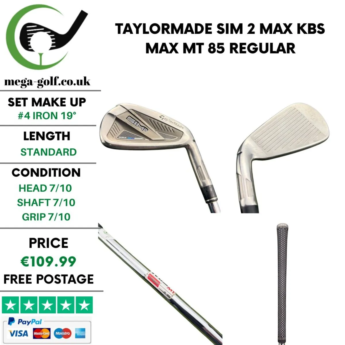 Taylormade Sim 2 Max #4 Iron 19° / Regular - Image 1