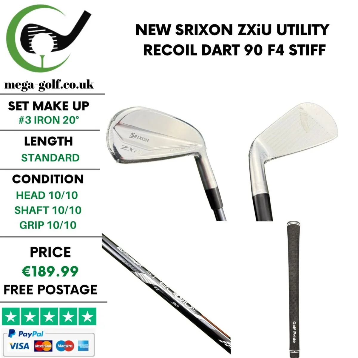 New Srixon ZXiU Utility #3 Iron 20° / Stiff - Image 1