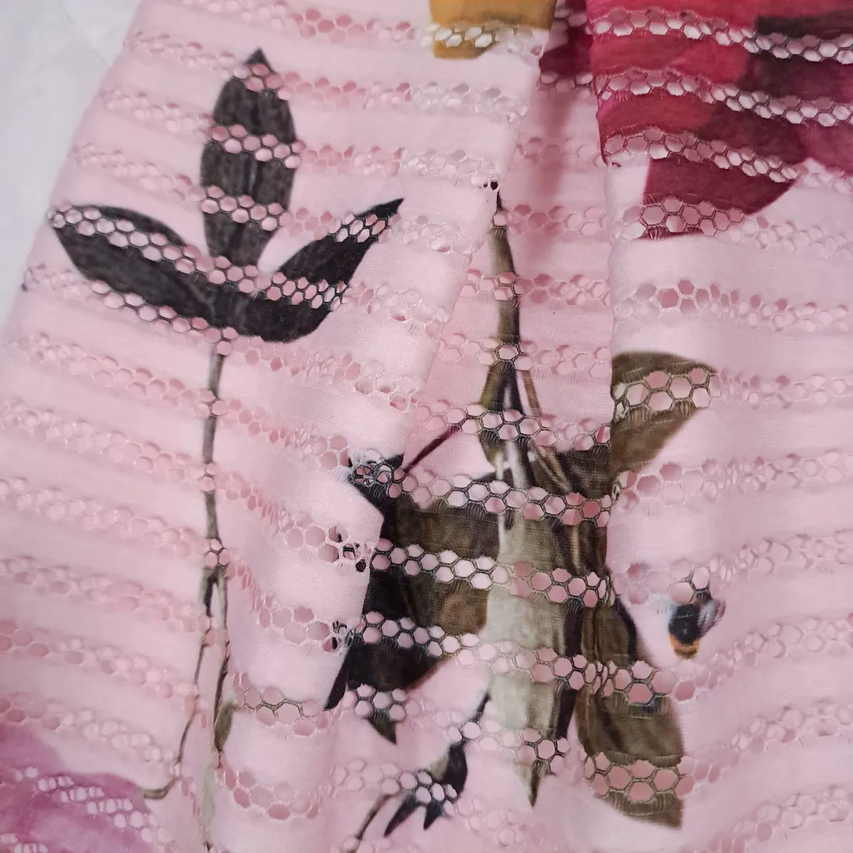 Ted Baker Pink Floral Fit & Flare Mini Skirt 6UK - Image 2