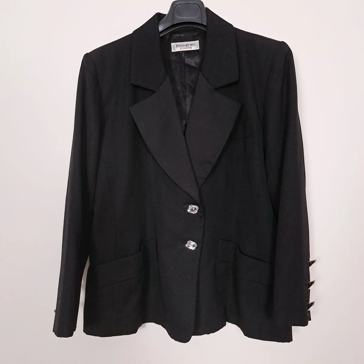 YSL Vintage Black Wool Blazer Jacket 20UK/48EU - Image 1
