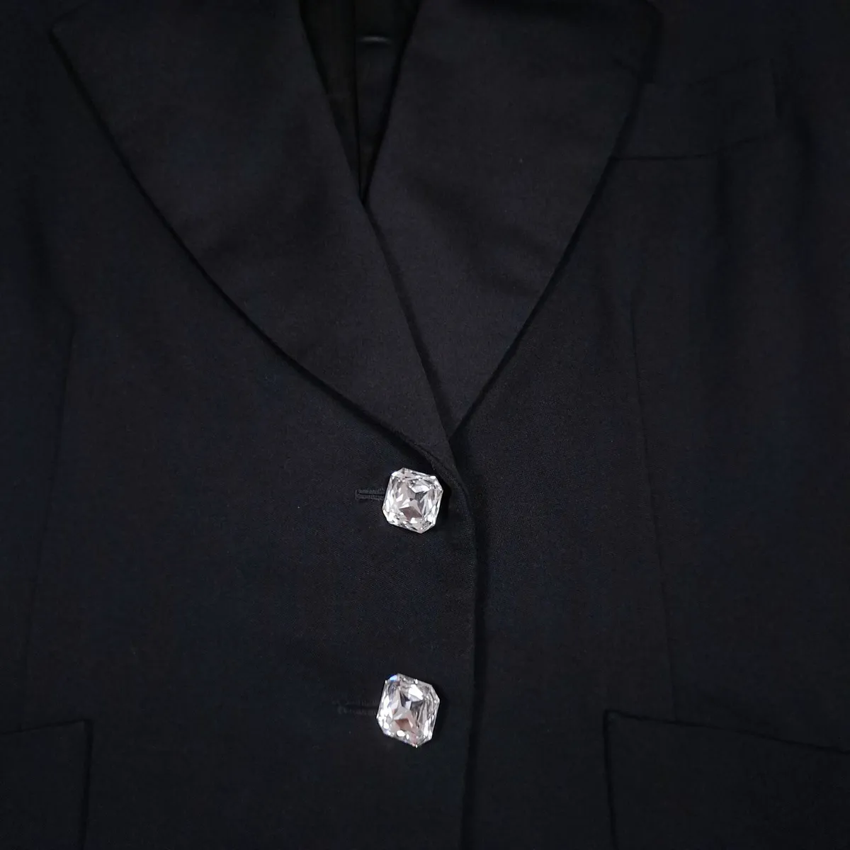 YSL Vintage Black Wool Blazer Jacket 20UK/48EU - Image 2