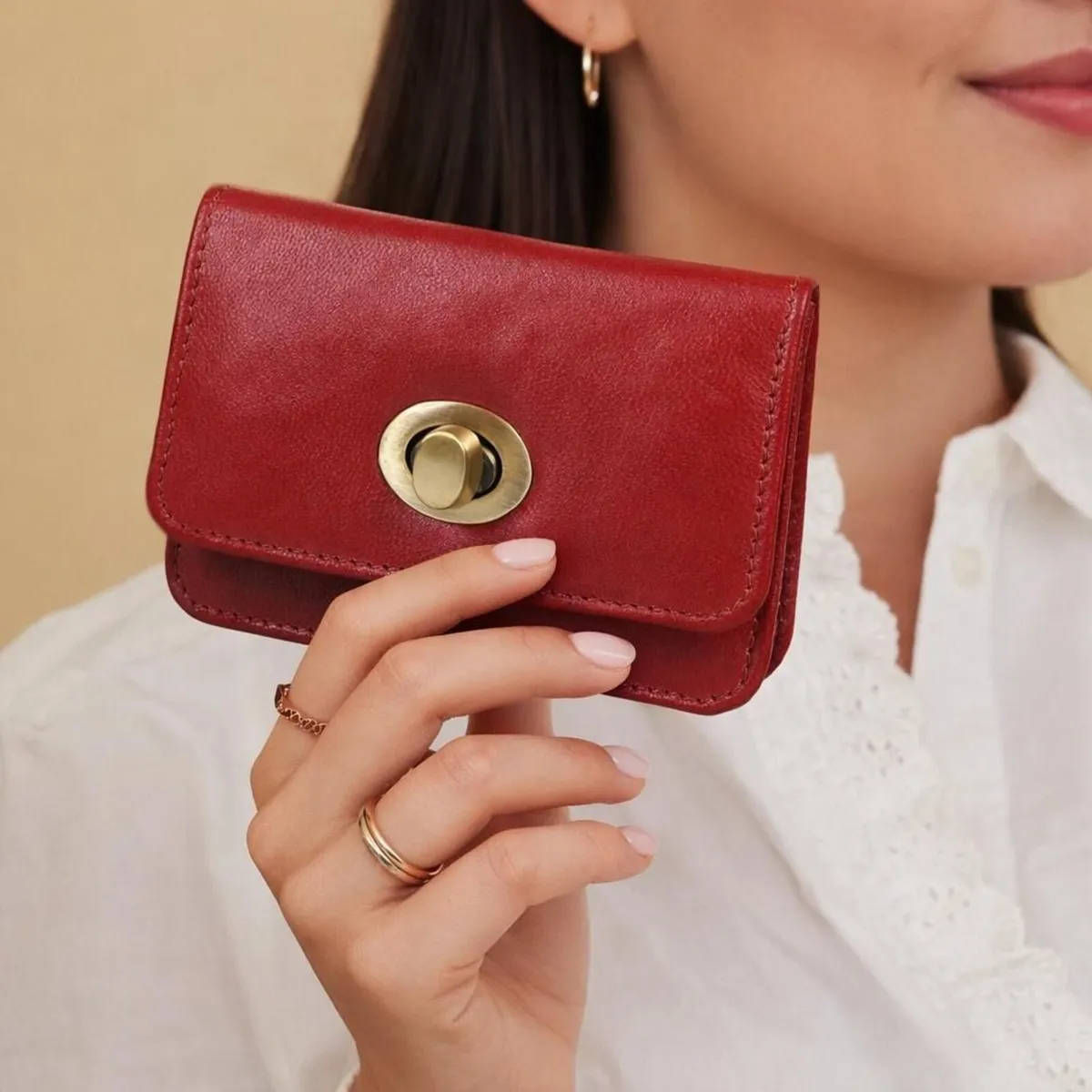 Handcrafted Leather Women Wallet Mini Purse - Image 2