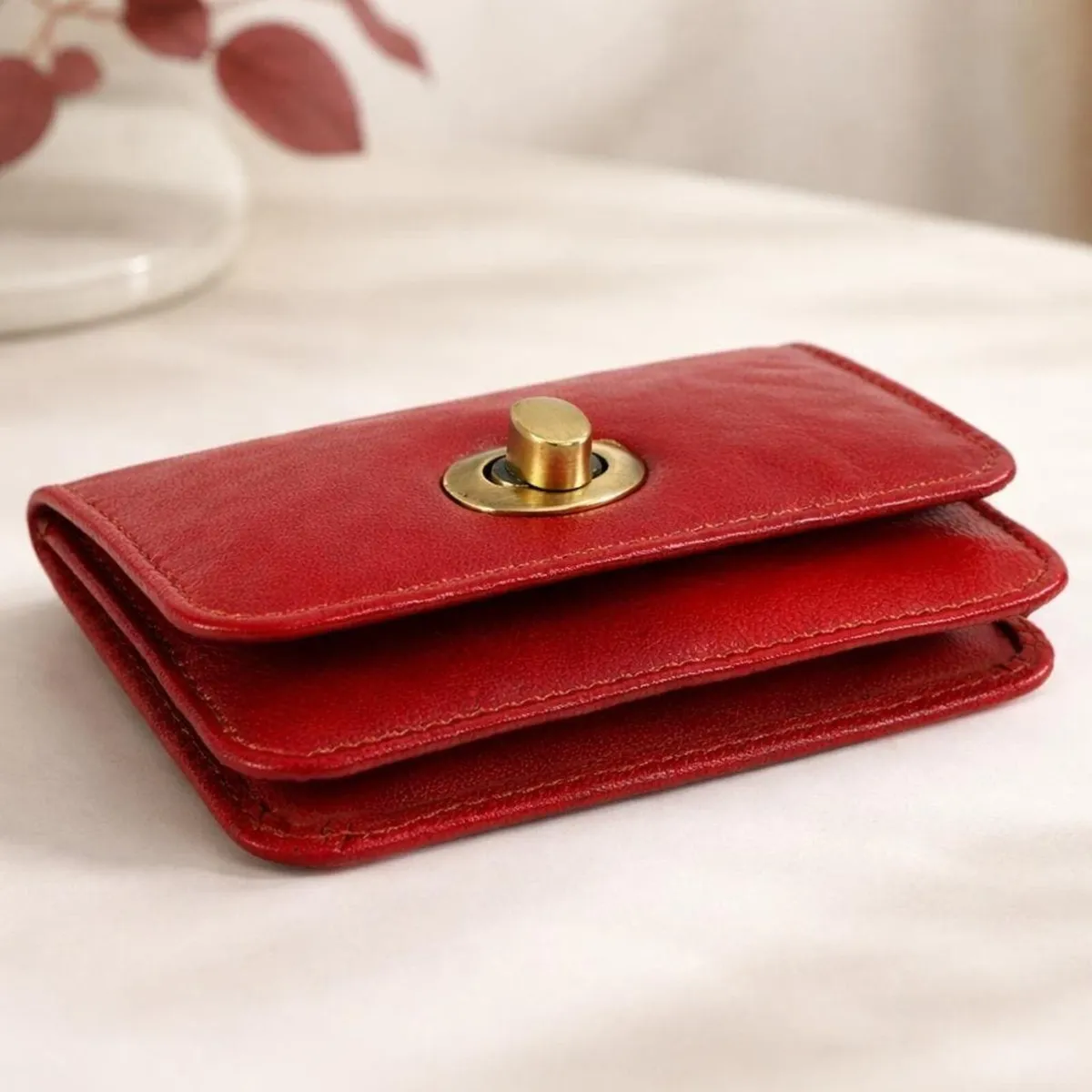 Handcrafted Leather Women Wallet Mini Purse - Image 3