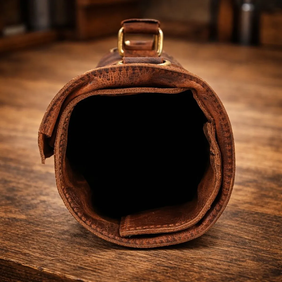 Handmade Vintage Leather Tool Roll Bag - Image 2