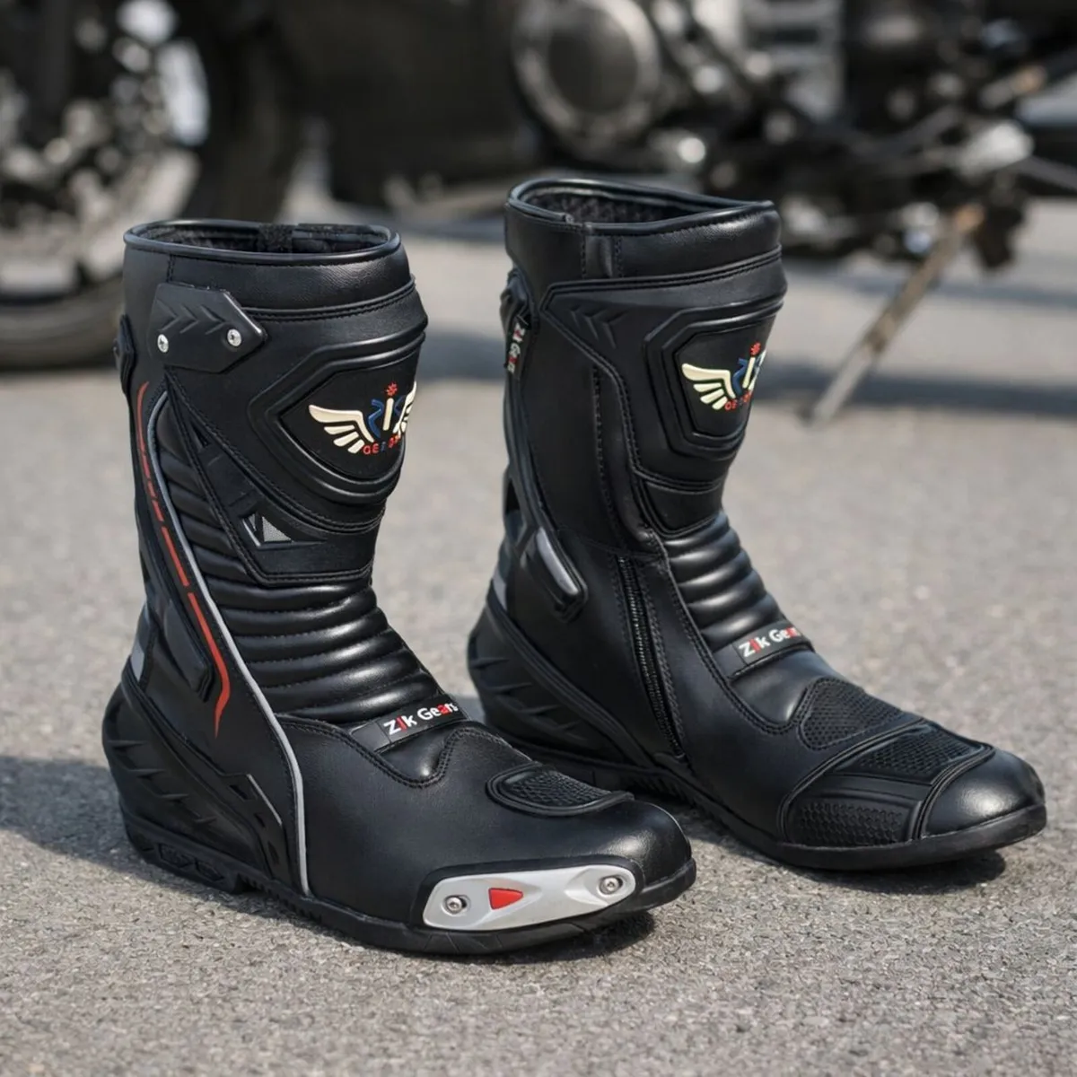 Genuine Leather Motorcycle Riding Boots - Image 1