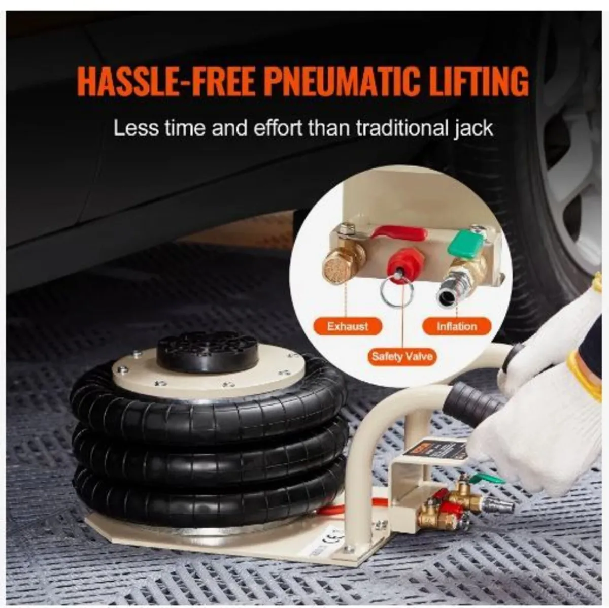 Air Jack, 3 Ton/6600 lbs Triple Bag Air Jack - Image 4