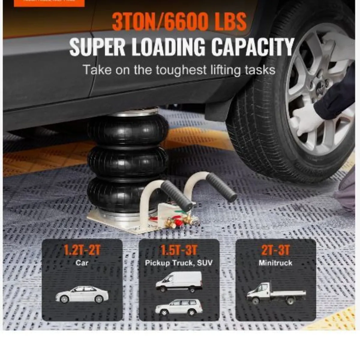 Air Jack, 3 Ton/6600 lbs Triple Bag Air Jack - Image 2