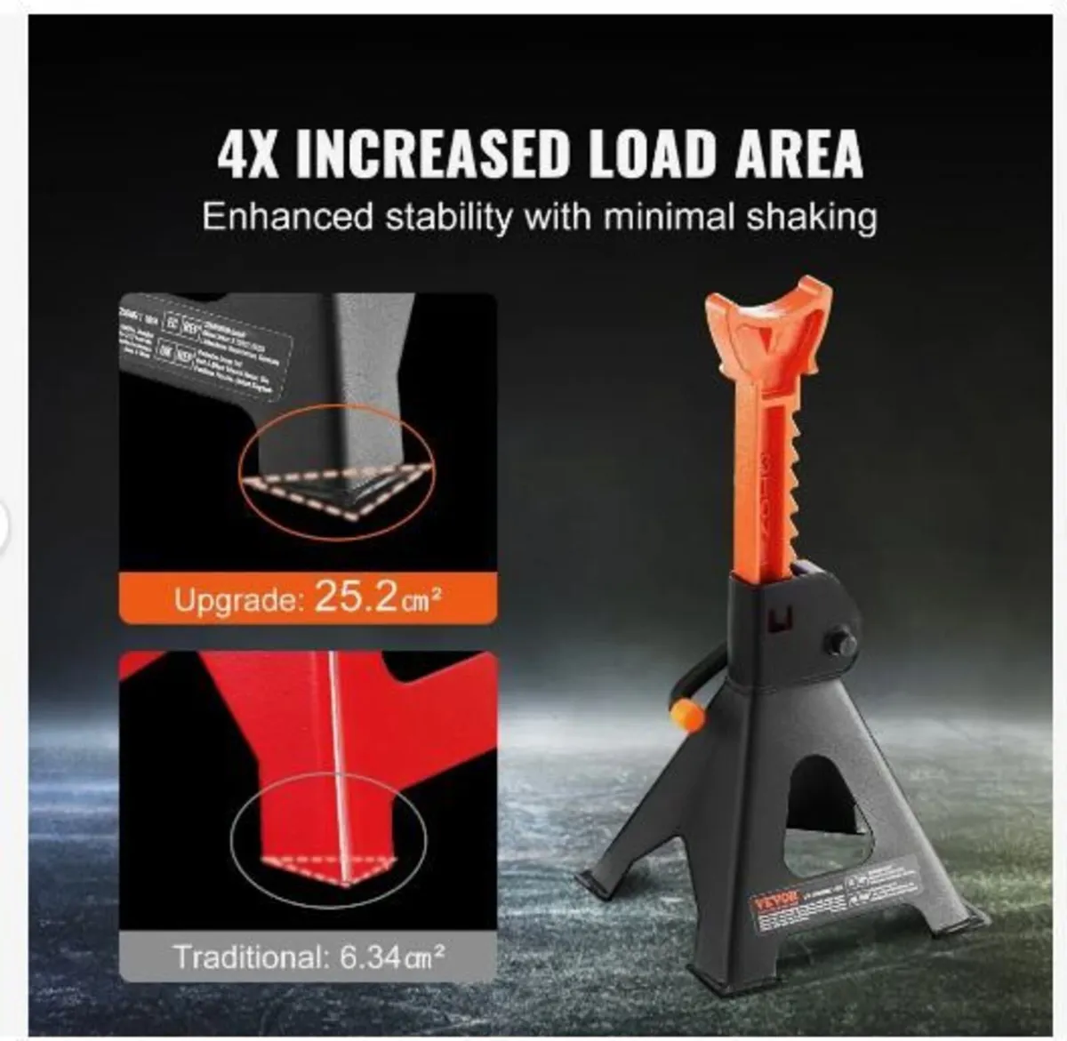 Jack Stands, 3 Ton (6,000 lbs) Capacity Car Jack - Image 1