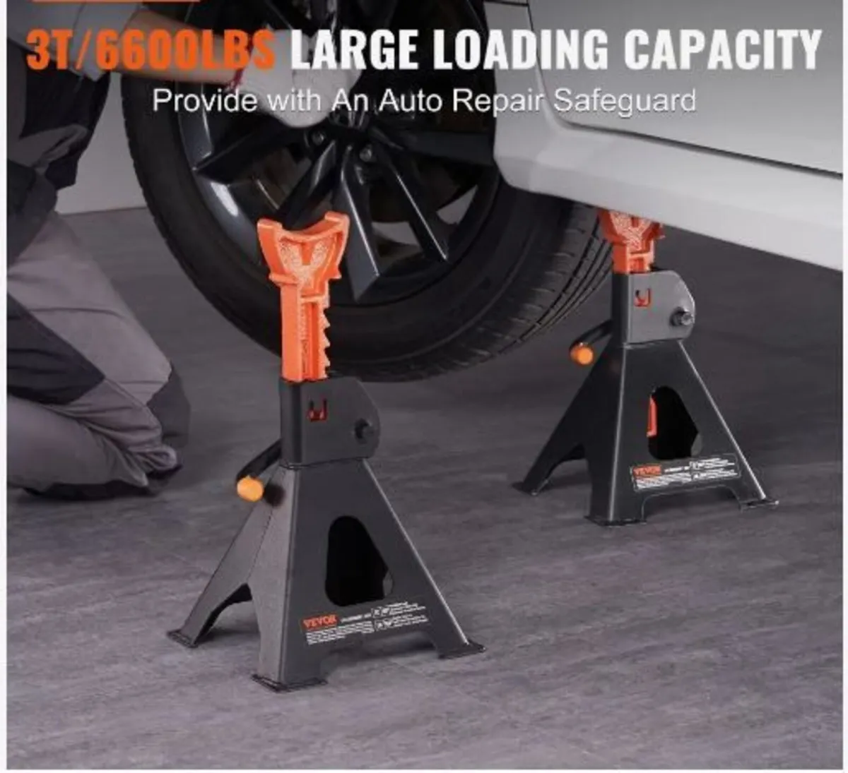 Jack Stands, 3 Ton (6,000 lbs) Capacity Car Jack - Image 3