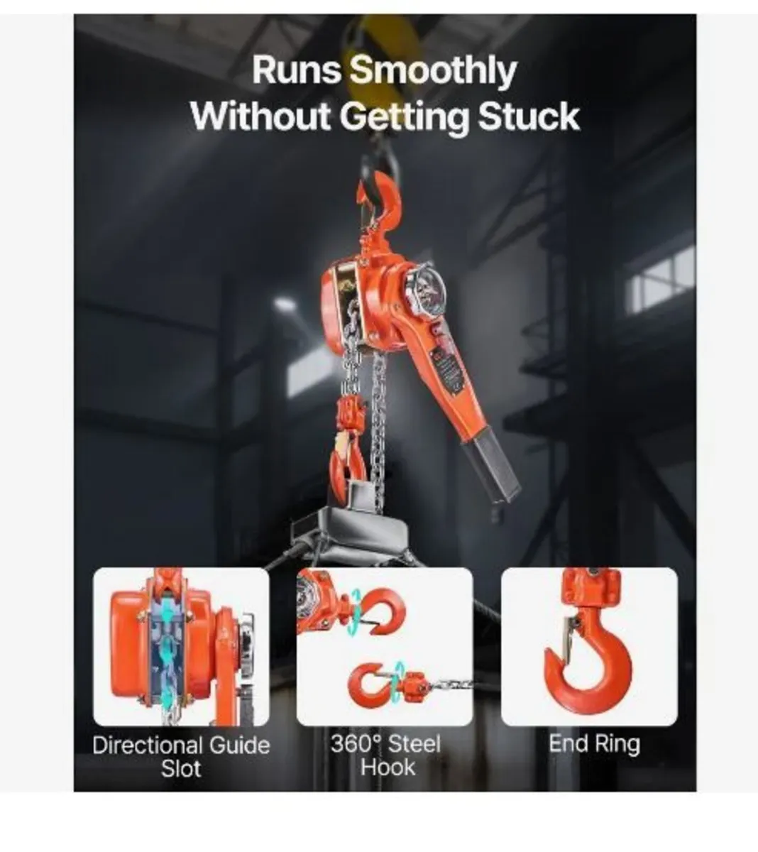 Manual Lever Chain Hoist, 3/4T 750KG Capacity - Image 4