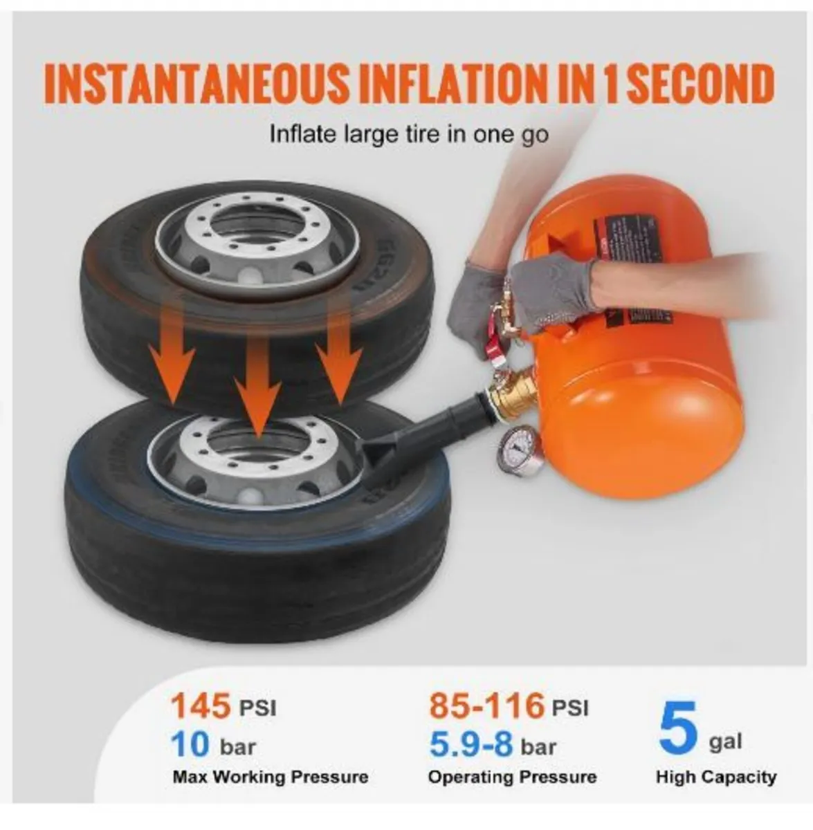 Tire Bead Seater, 5 Gal/19L Air Tire Bead Blaster - Image 3