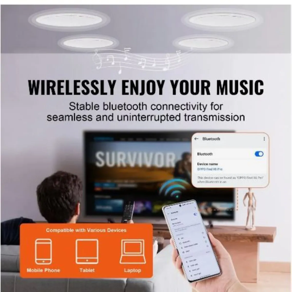 4 PCs 6.5"/16.5 cm Bluetooth Ceiling Speakers 150 - Image 3