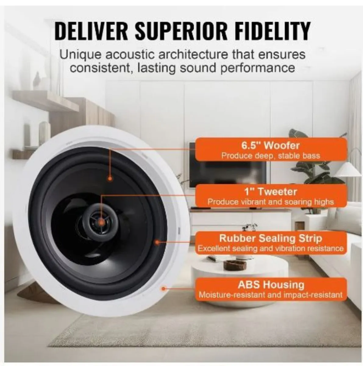 4 PCs 6.5"/16.5 cm Bluetooth Ceiling Speakers 150 - Image 4
