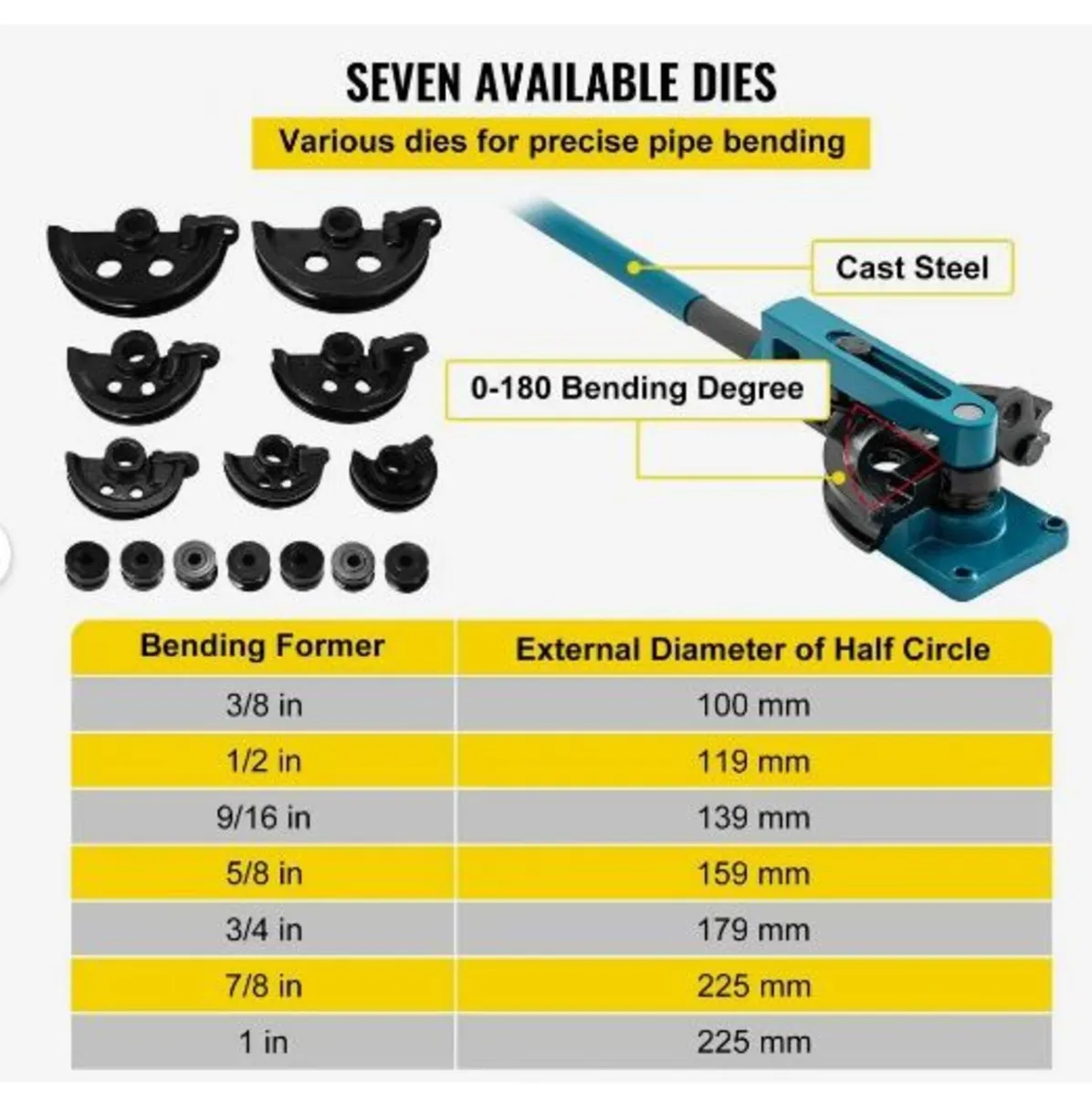Pipe Bender 3/8 to 1 Inch Pipe Tubing Bender - Image 1