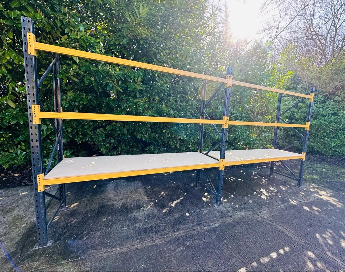 PALLET RACKING WITH BOARDS - LIKE NEW! - Image 2