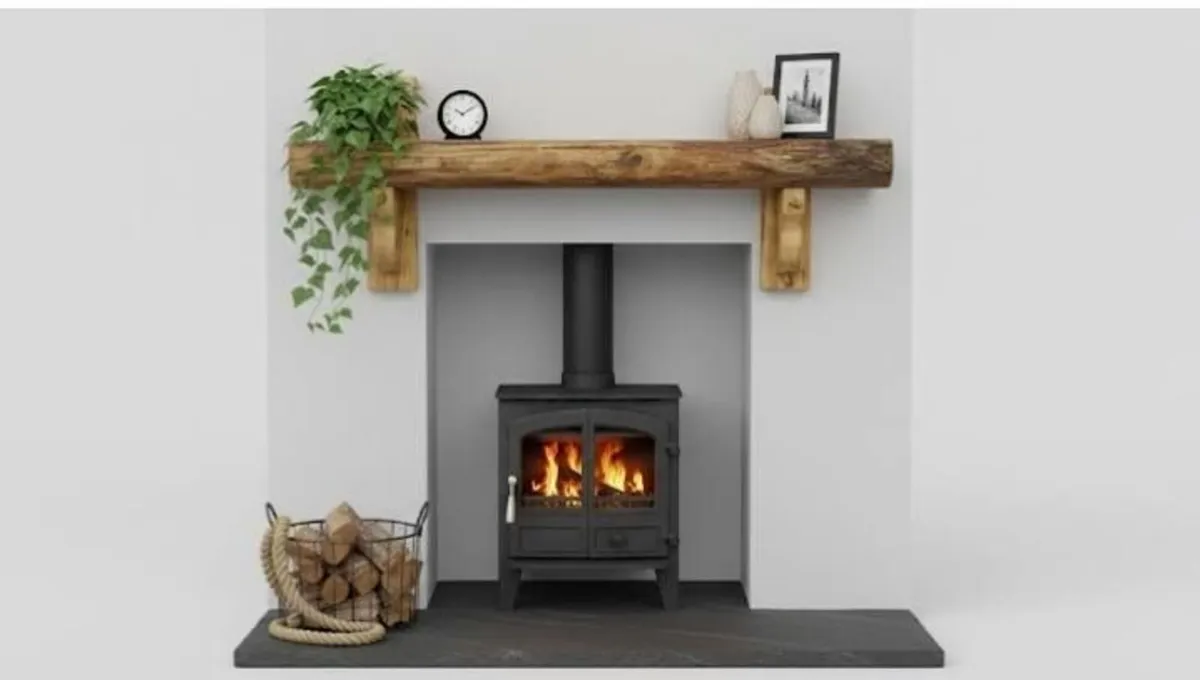 Rustic Driftwood Stove Mantle / Shelf - Image 3