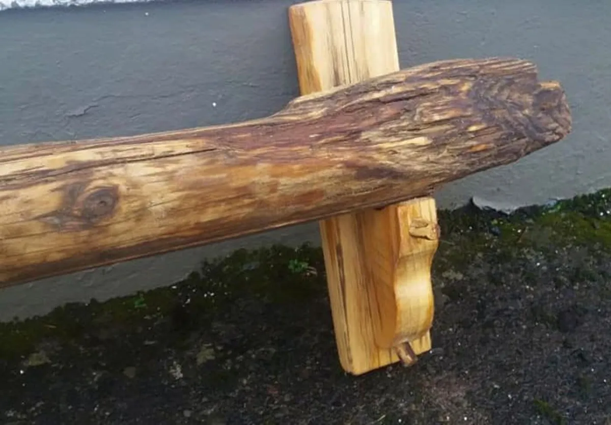 Rustic Driftwood Stove Mantle / Shelf - Image 4