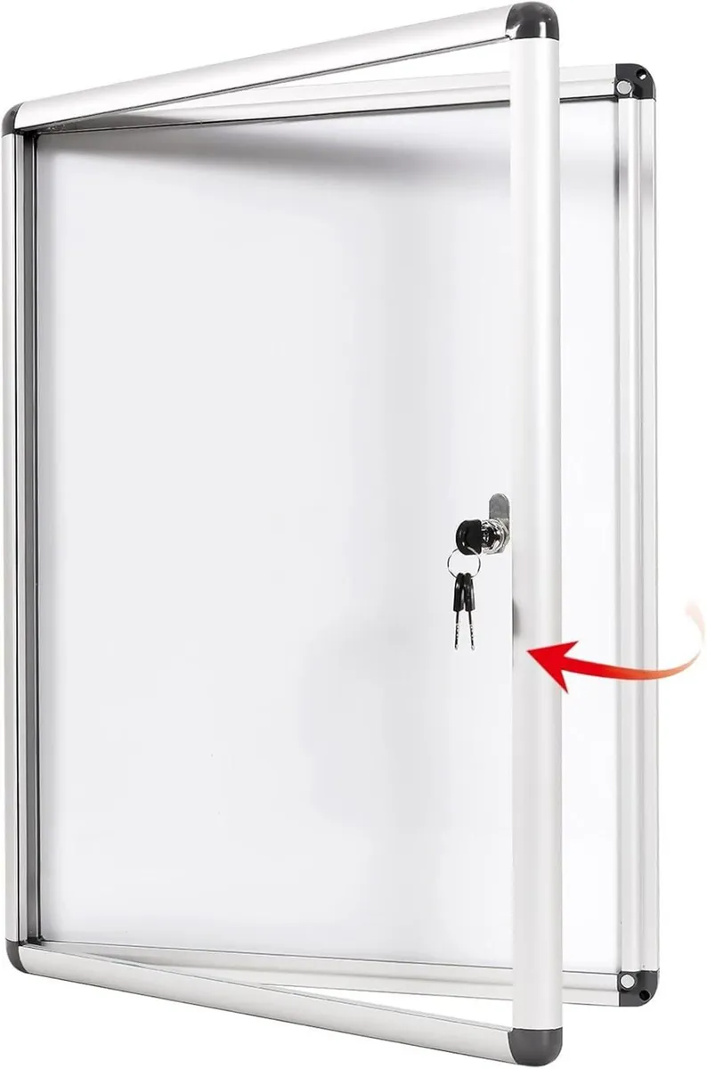 Swansea Enclosed Bulletin Board Lockable White - Image 1