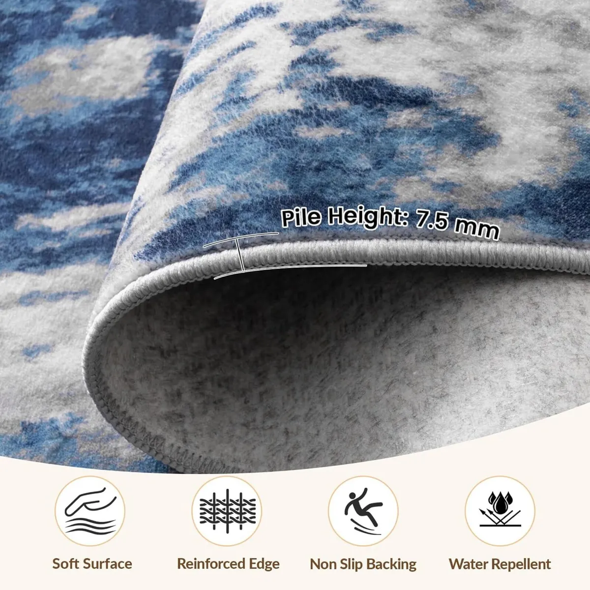 Washable Rugs Living Room 180x270 cm Modern - Image 2