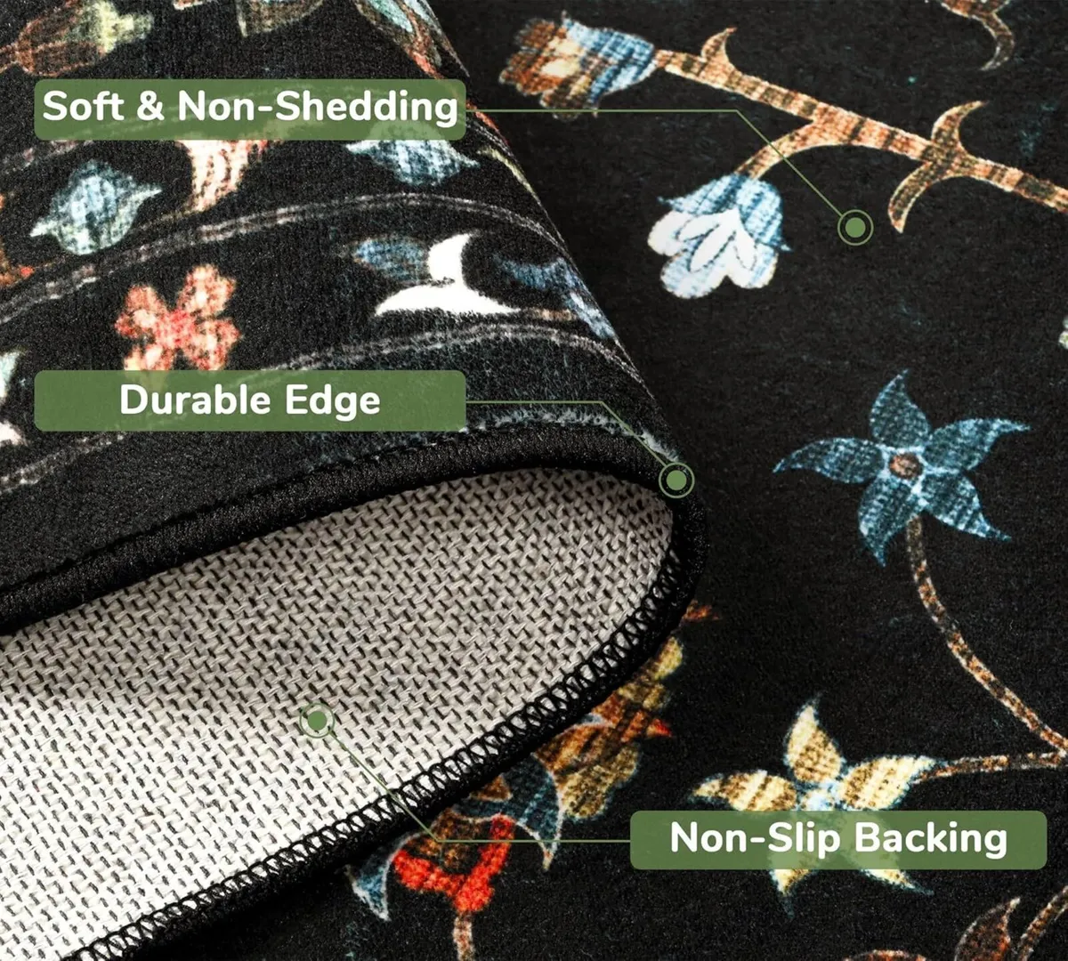 Traditional Living Room Rug Large Black for - Image 2