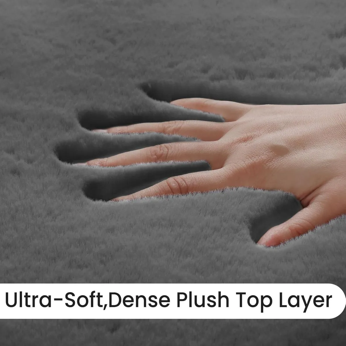 Rugs Living Room - Grey Area for Bedroom Faux - Image 4