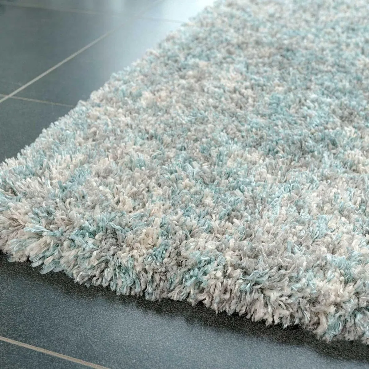 Modern Durable Duck Egg Silver Thick Shaggy Shag - Image 4