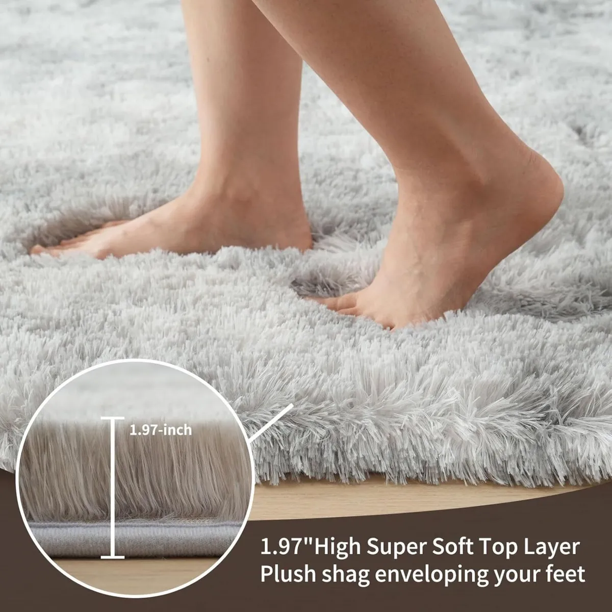 Rugs Living Room 240x300cm Grey Area for Bedroom - Image 2