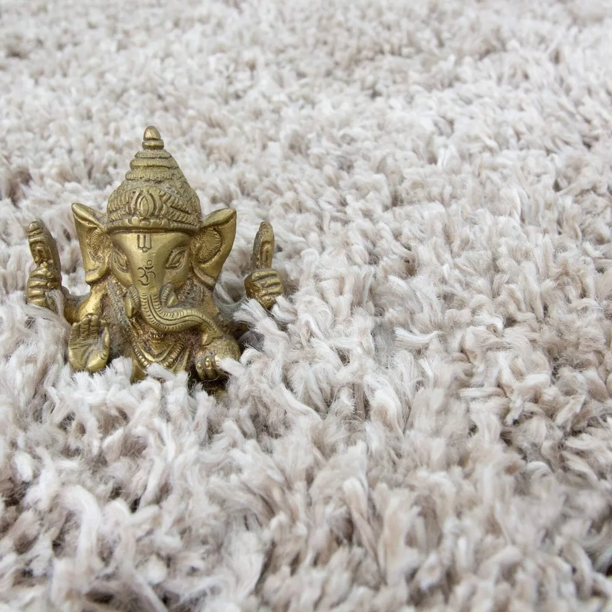 Modern Thick Beige Shaggy Area Rug Durable Super - Image 2