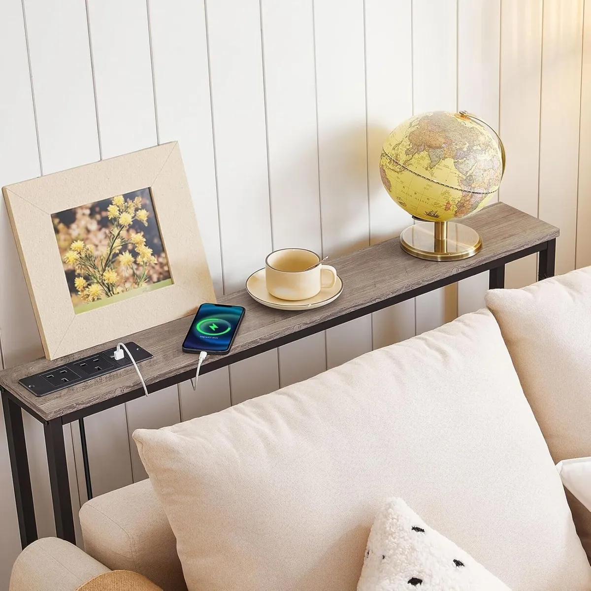Slim Console Table with Charging Station Narrow - Image 2
