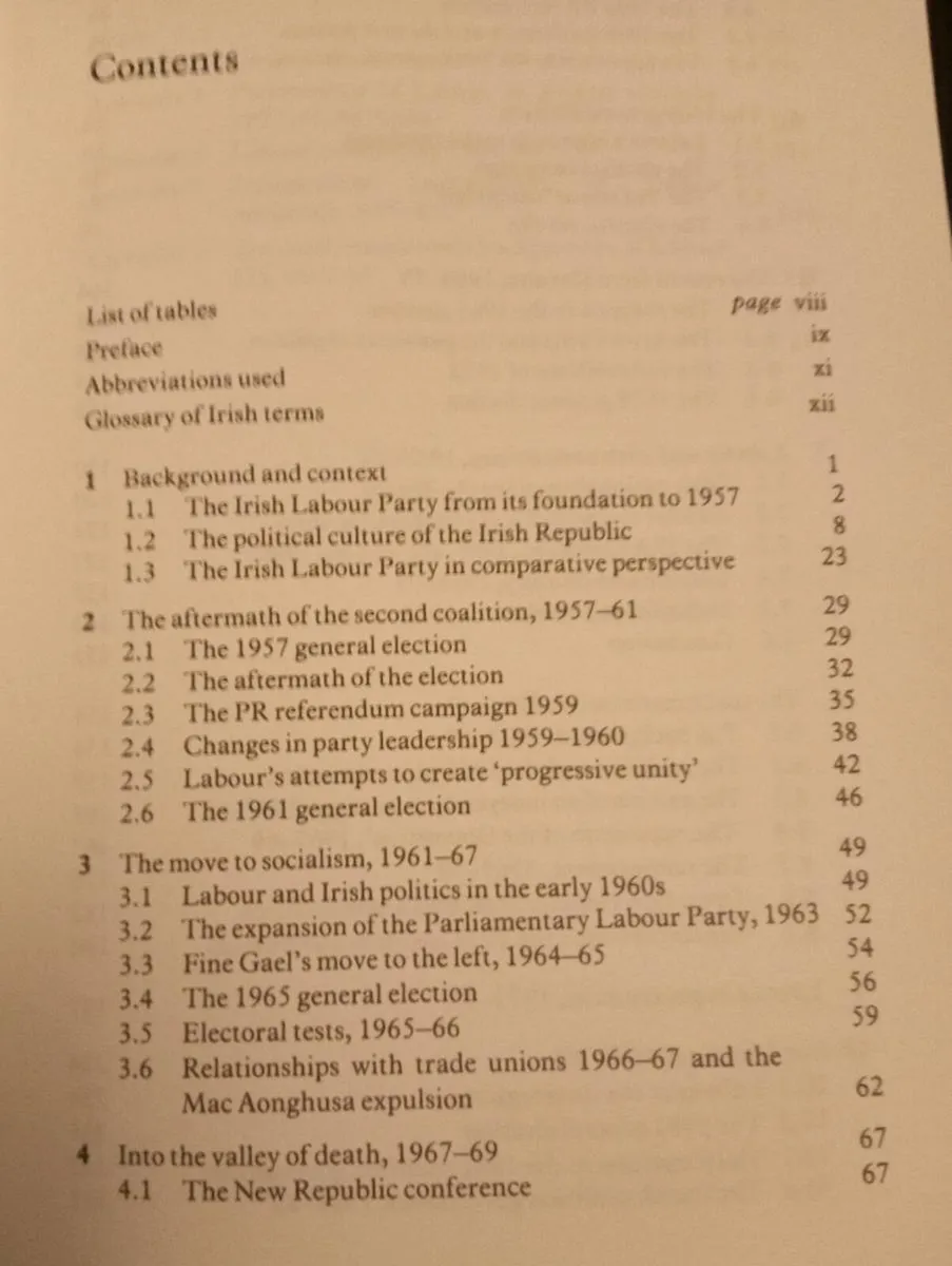 Irish Labour Party Transition 1957 1982 Book - Image 2