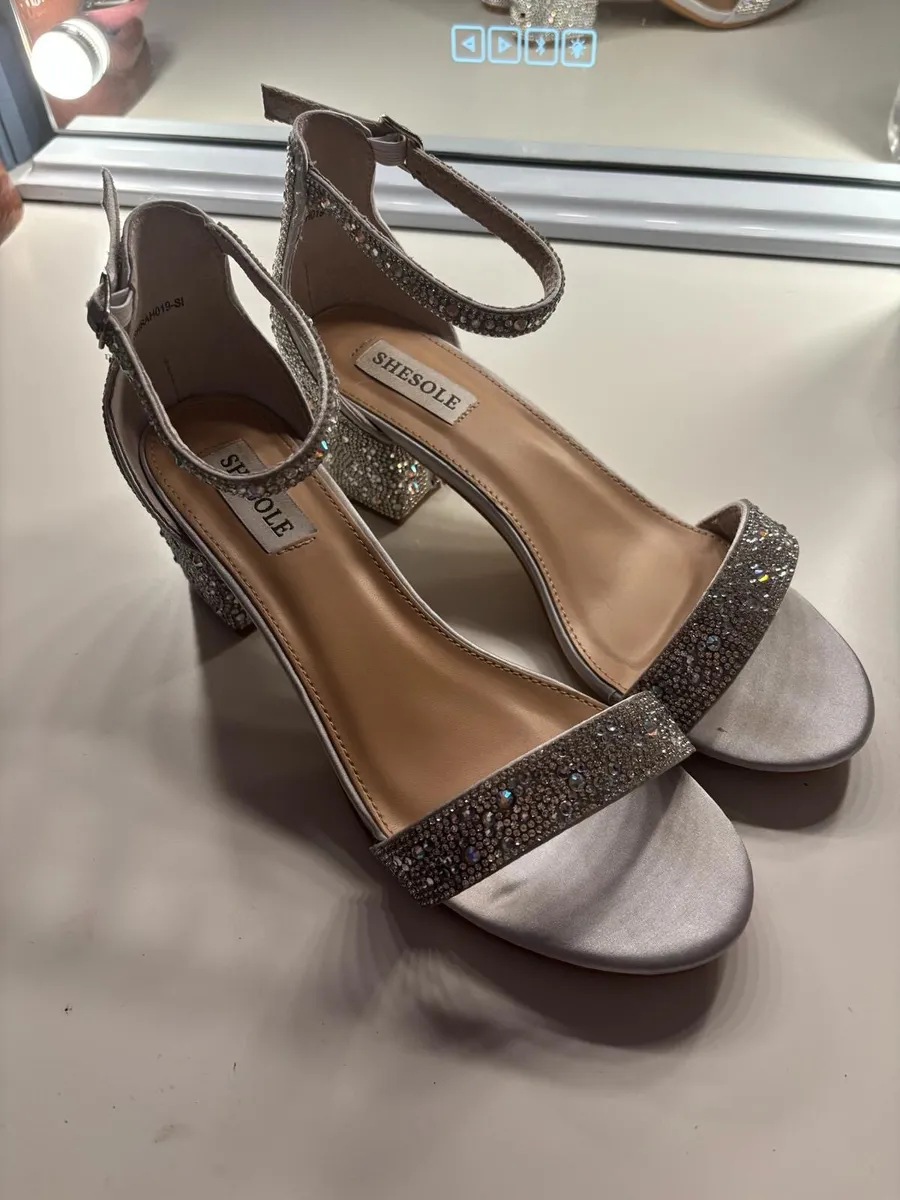 Sparkly Silver Shoes Wedding or occasion wear - Image 2