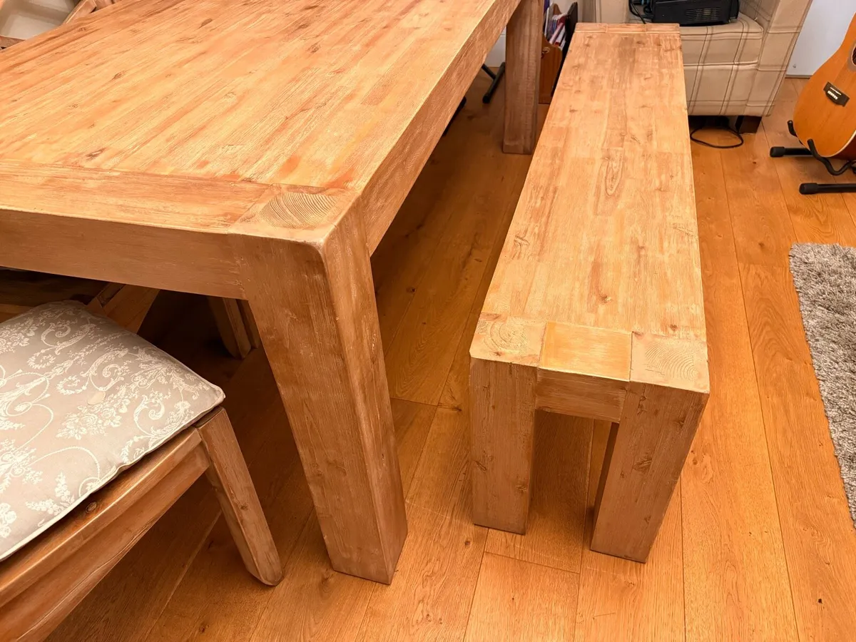 As New Solid Wood Table, Chairs, Sideboard set. - Image 3