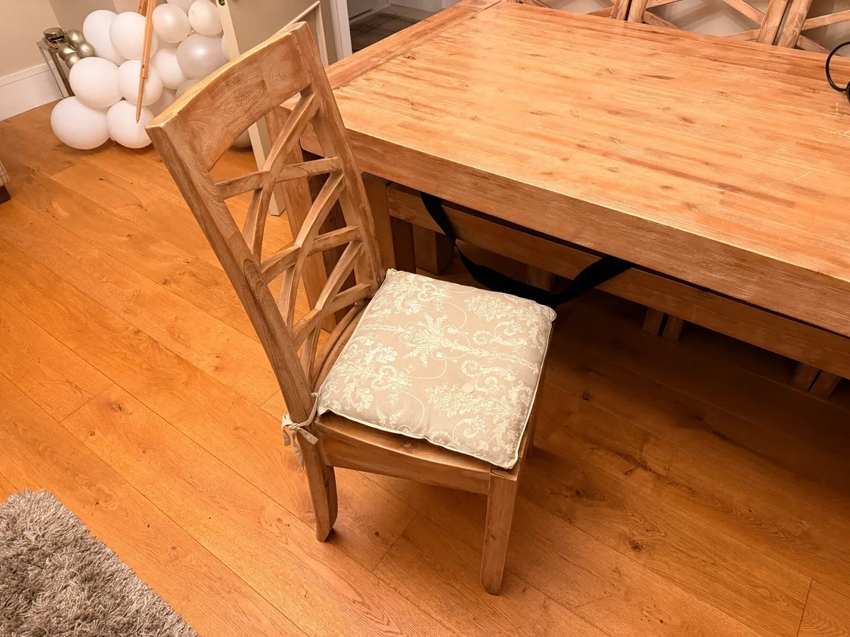 As New Solid Wood Table, Chairs, Sideboard set. - Image 2