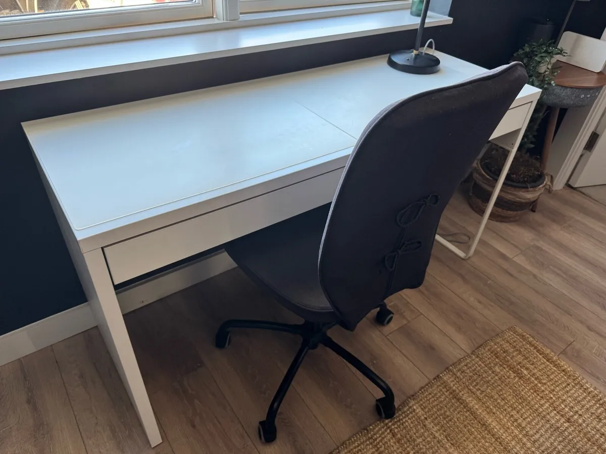 IKEA MICKE Desk & Black Chair - Image 2