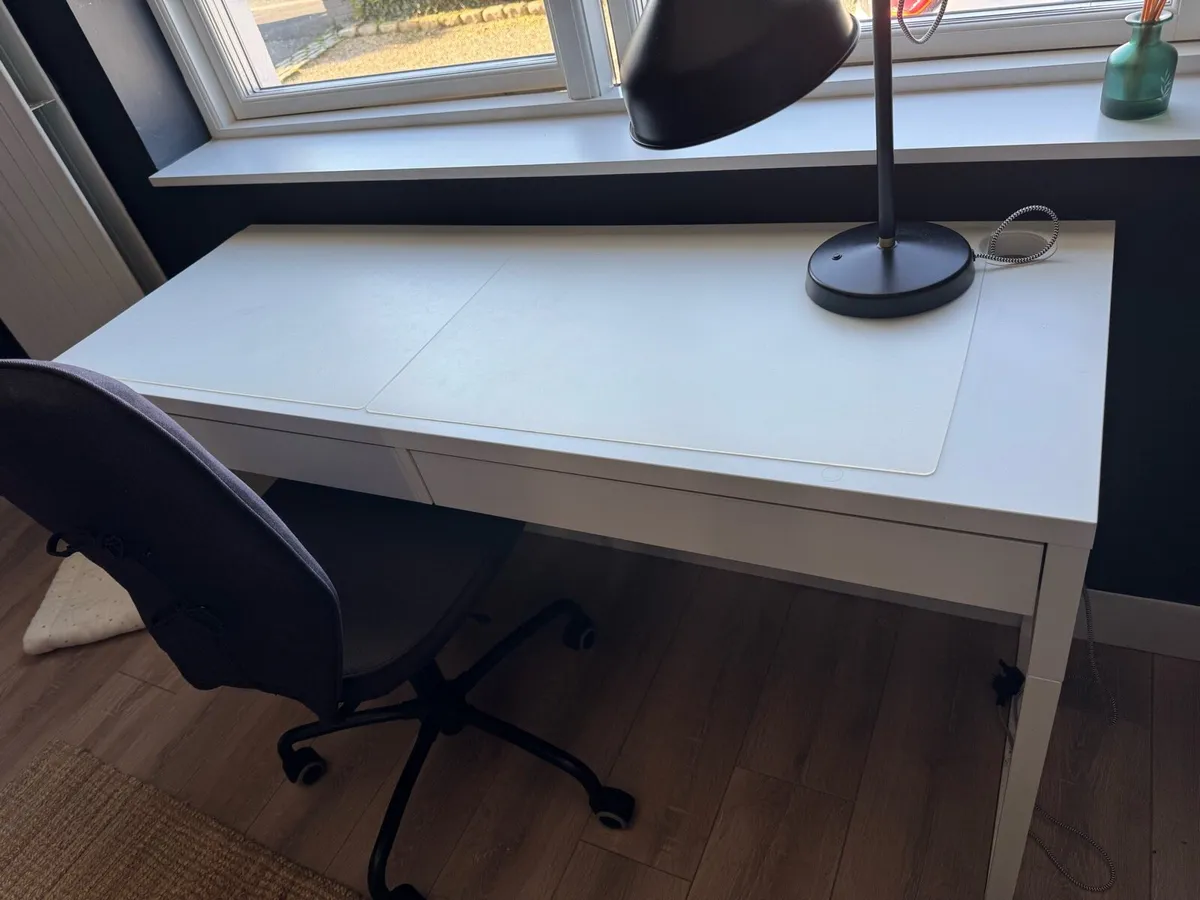 IKEA MICKE Desk & Black Chair - Image 3