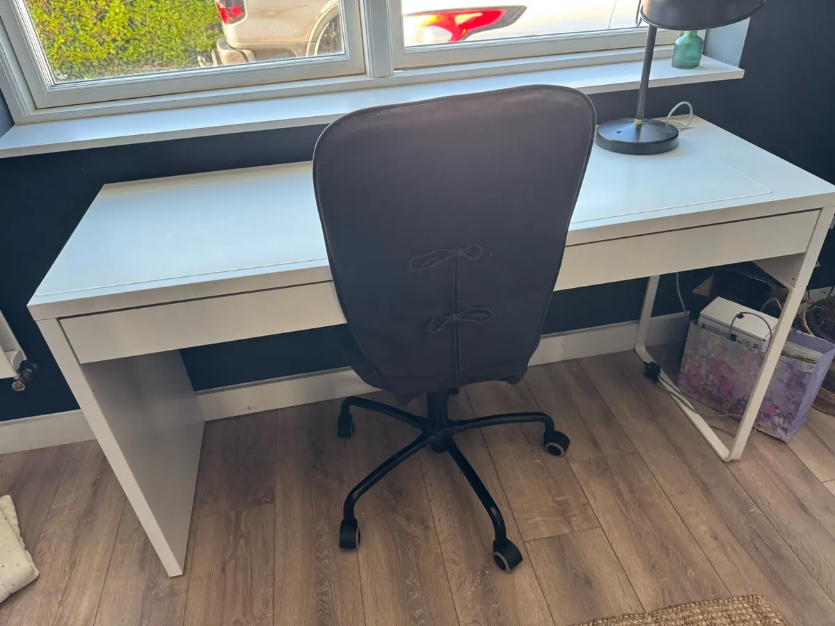 IKEA MICKE Desk & Black Chair - Image 4