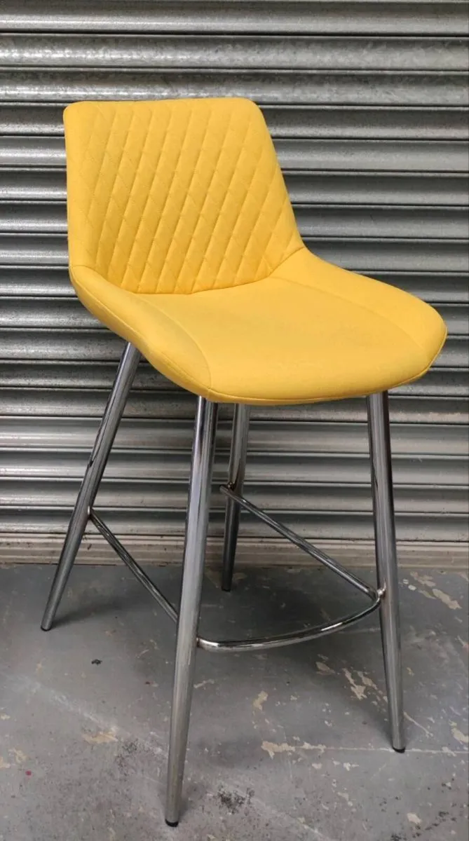 Red leather ottoman - Image 3