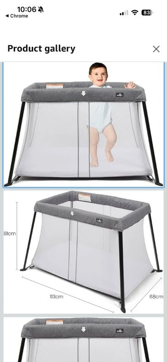 Babylo Compact Travel Cot - Image 2