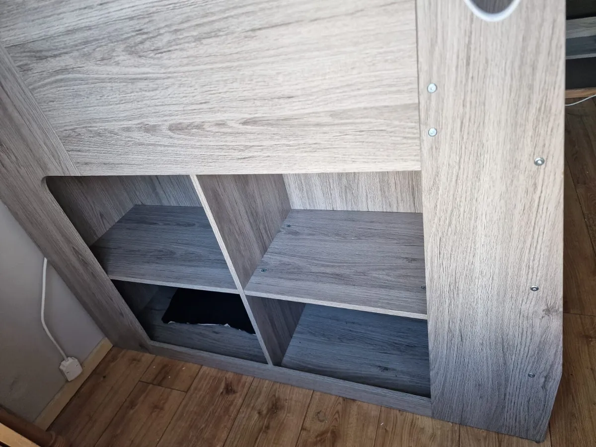 Mid-sleeper loft bed, built in desk, ikea mattress - Image 3