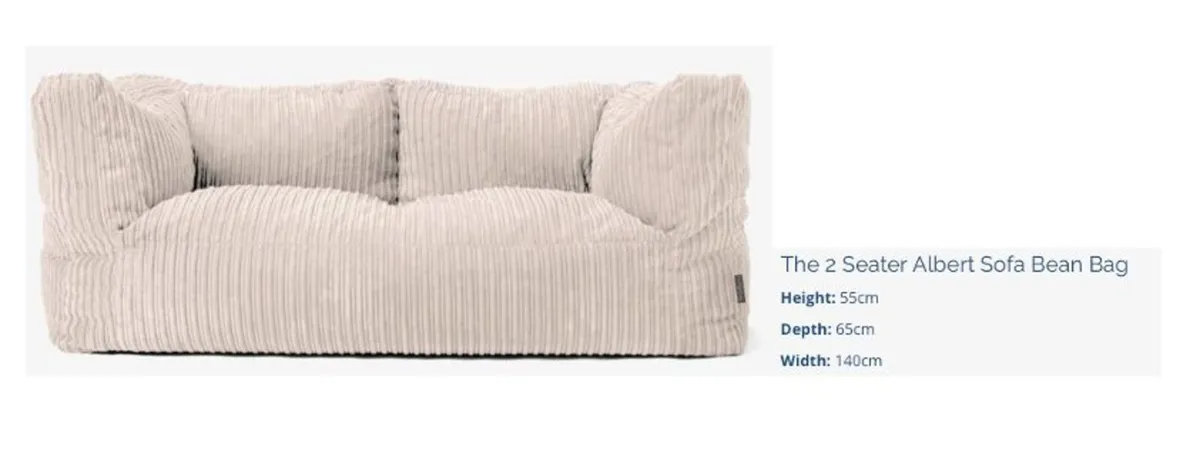 The 2 Seater Albert Sofa Bean Bag (Brand New )