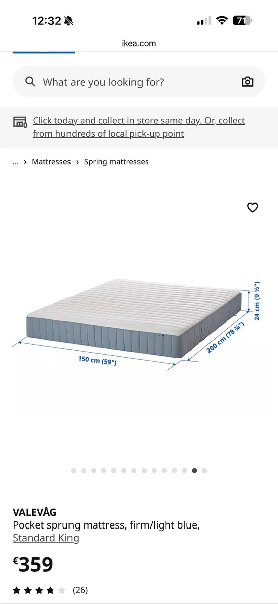 Ikea king size mattress - Image 1