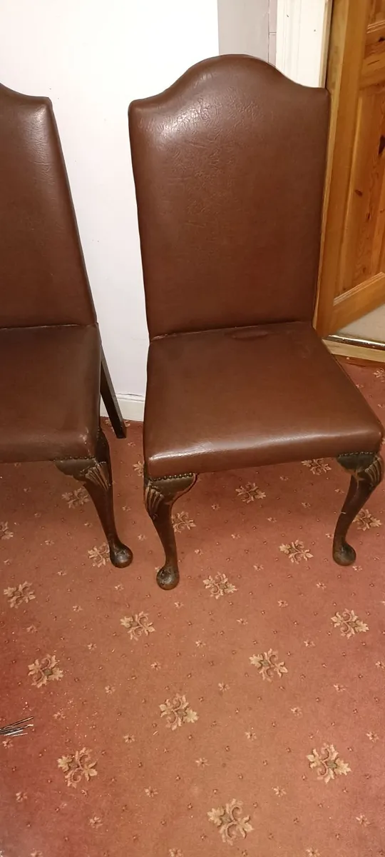 Set of Four 1940s Leatherette Dining Chairs - Image 3