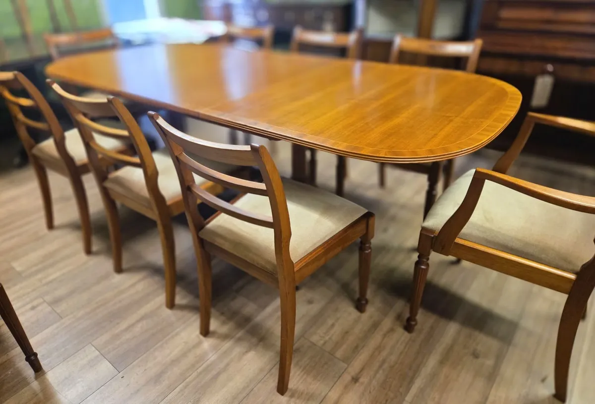 Walnut Table & 8 Chairs by McIntosh-1974 - Image 4