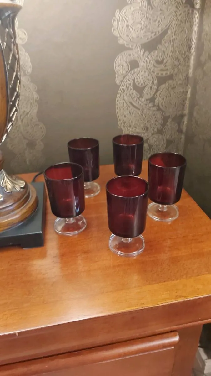 Ruby Red Vintage Goblets - Image 1